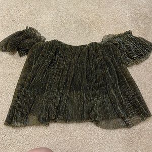 Sparkle glitter crop top off the shoulder